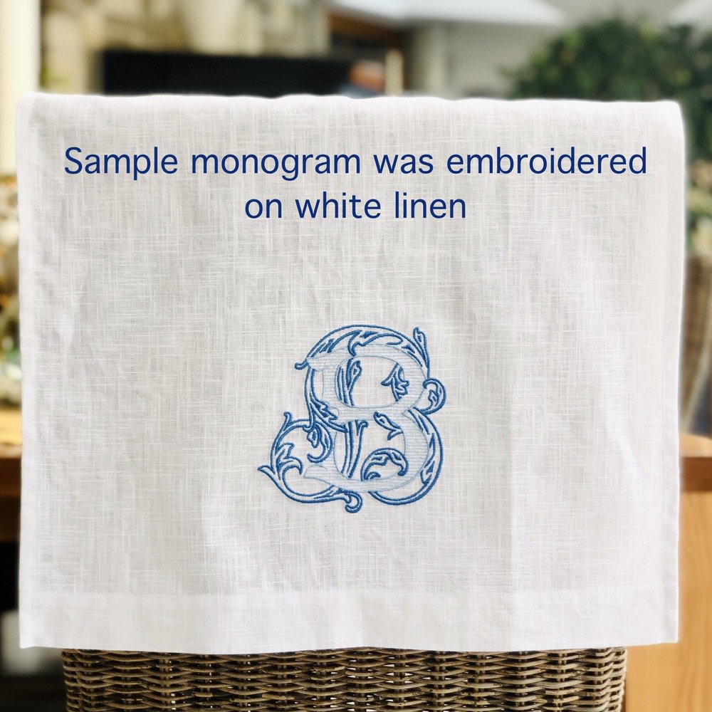 Vintage Vine Monogram Linen Guest Towel