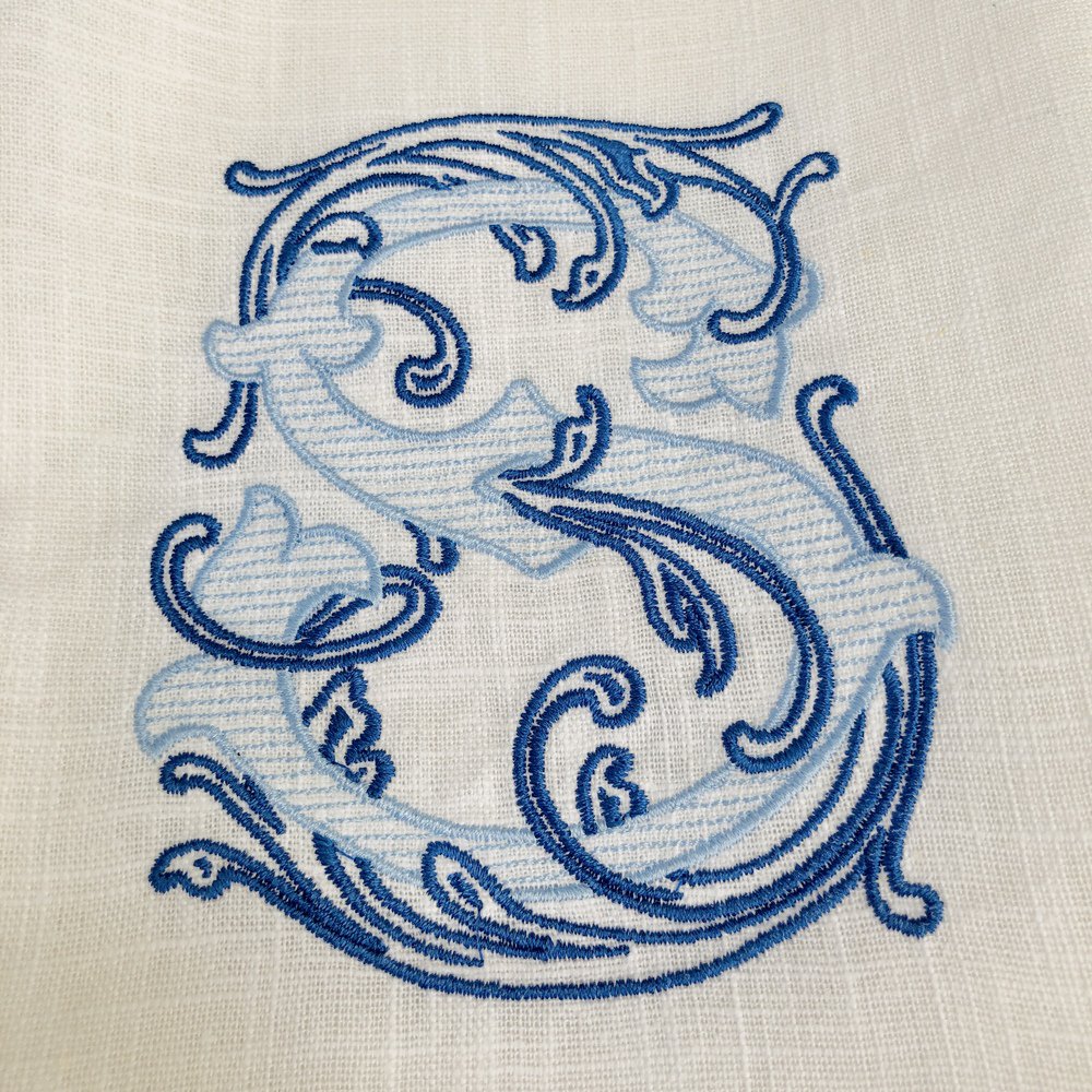 Vintage Vine Monogram Linen Guest Towel