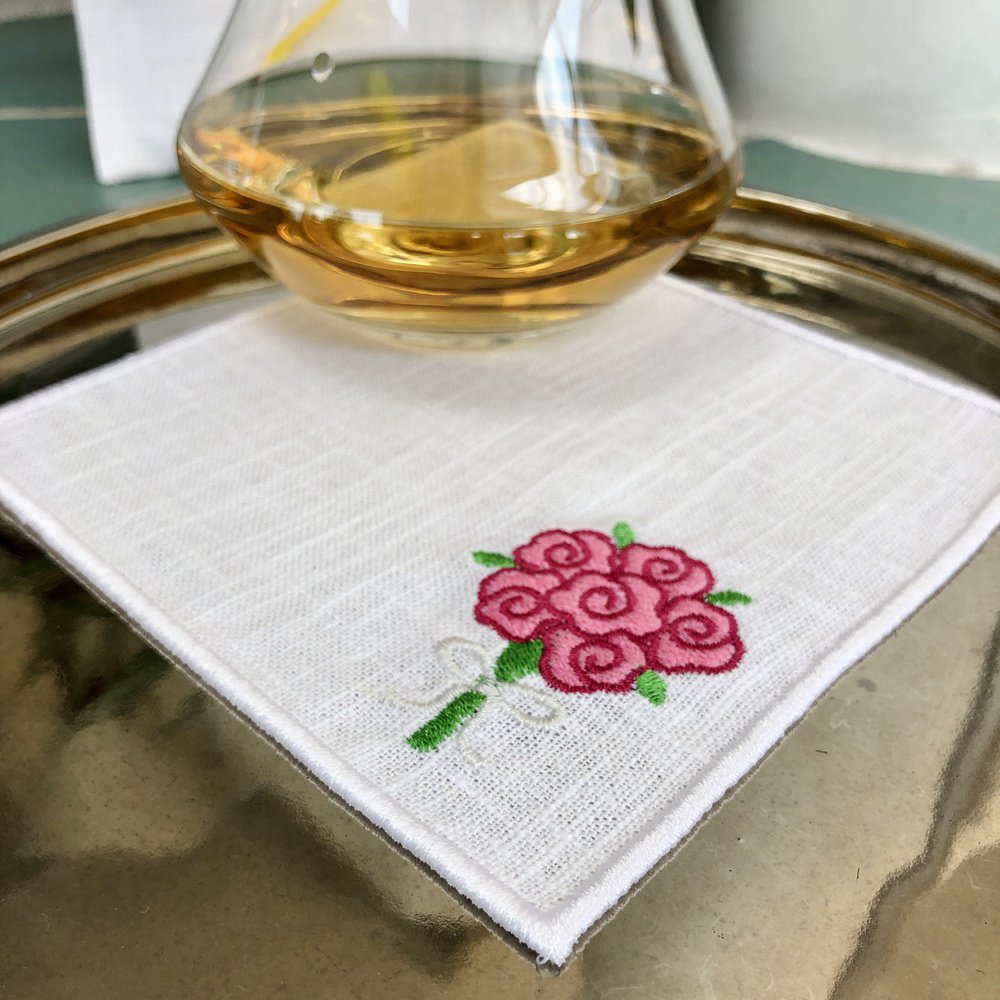 Wedding Linen Cocktail Napkins Set of 4