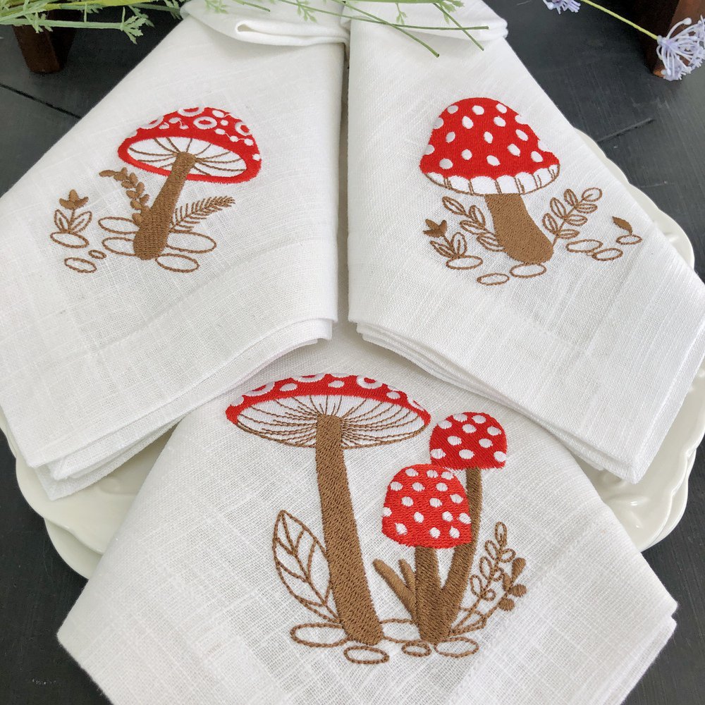 Woodland Mushroom Linen Napkin