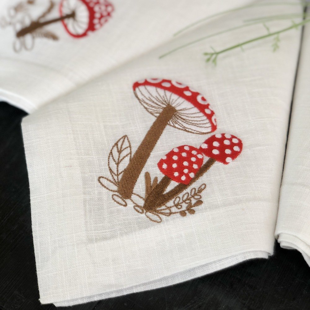 Woodland Mushroom Linen Napkin