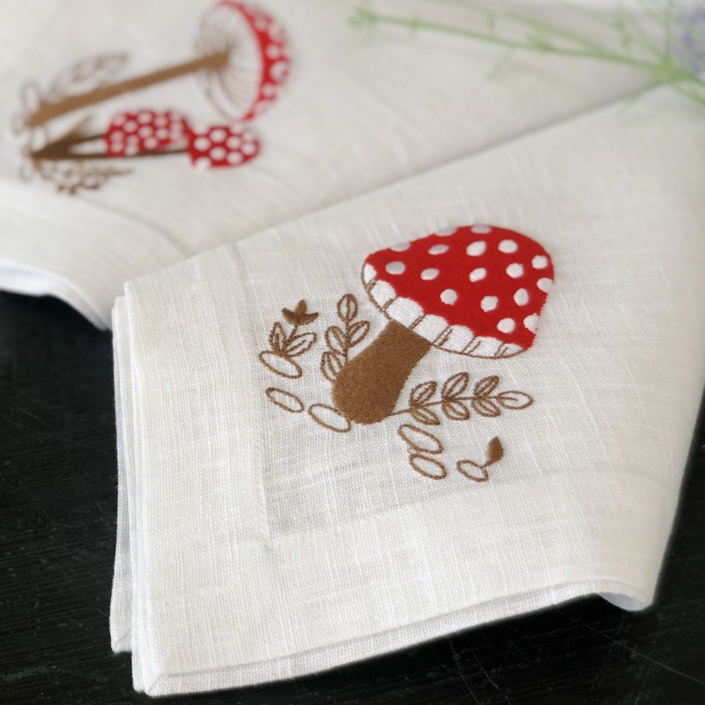 Woodland Mushroom Linen Napkin