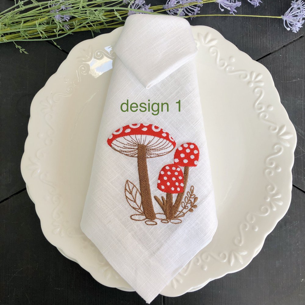 Woodland Mushroom Linen Napkin