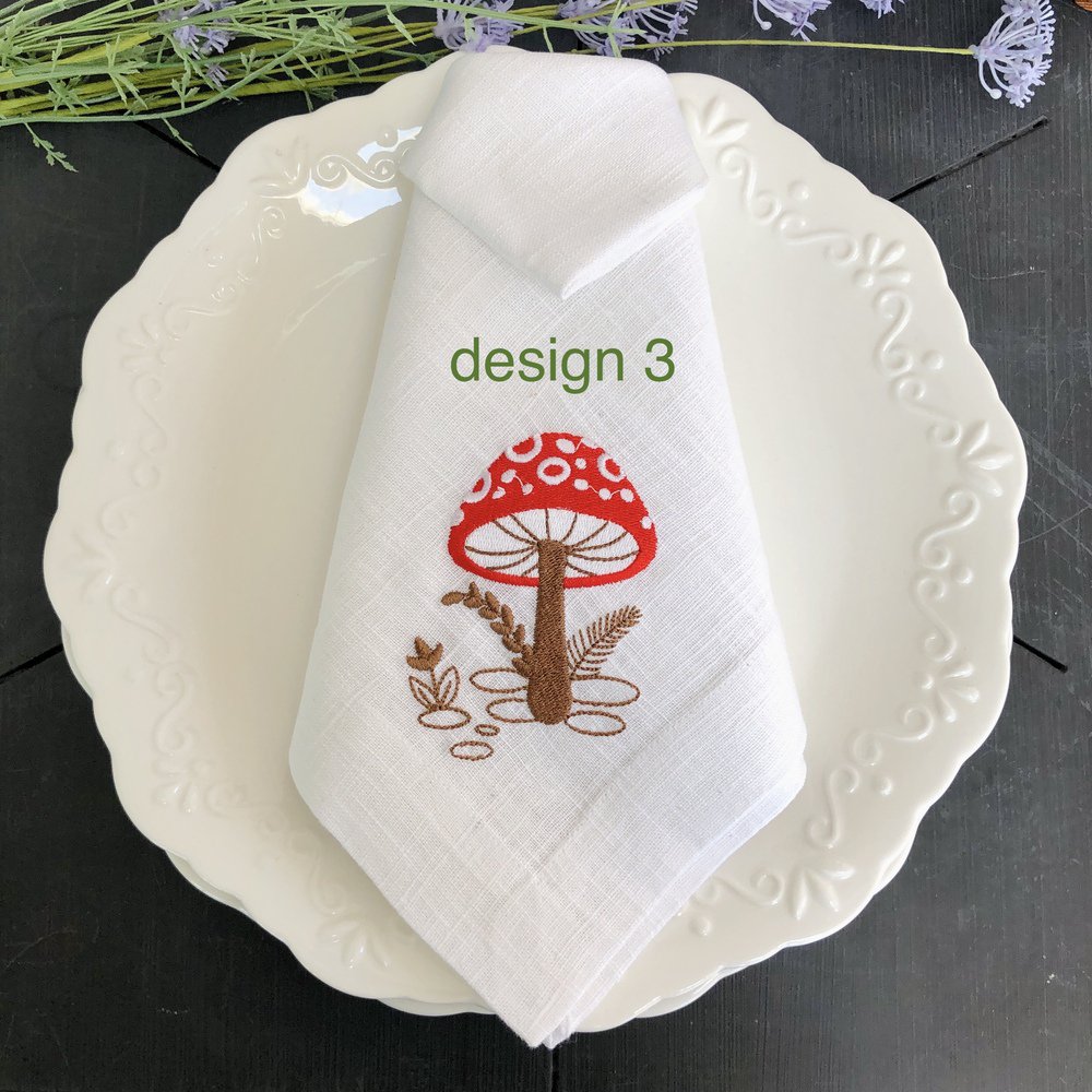 Woodland Mushroom Linen Napkin