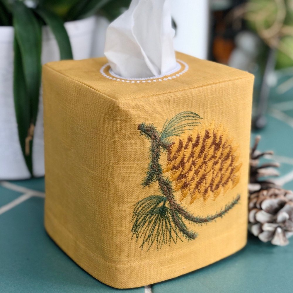 Woodland Pine Cone Tissue Box Cover