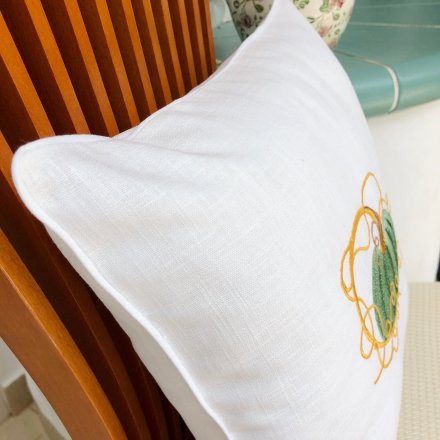 Autumn Fall Thanksgiving Embroidered Pillow Case