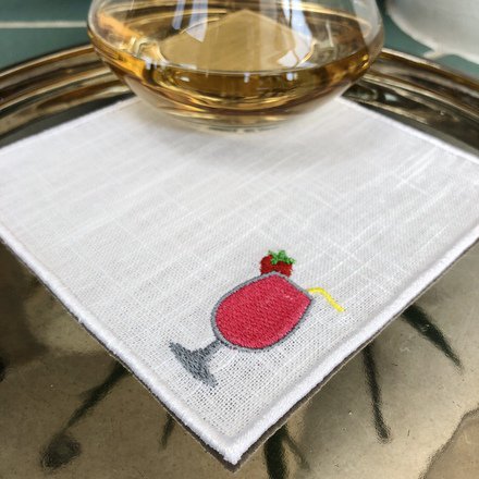 Beach Bar Linen Cocktail Napkins Set of 4