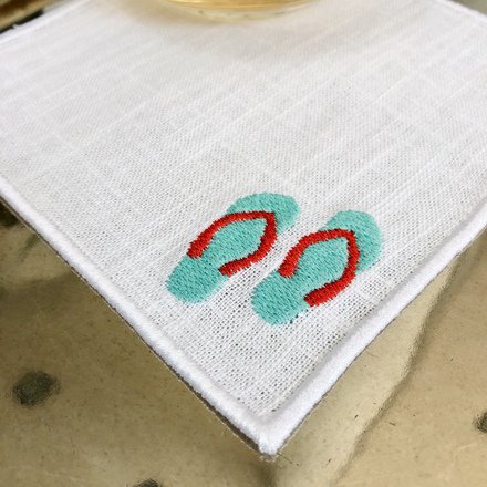 Beach Holiday Linen Cocktail Napkins Set of 4