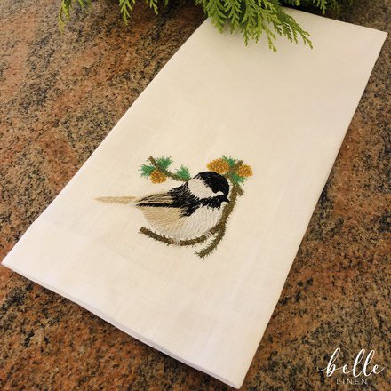 Chickadee Guest Linen Towel