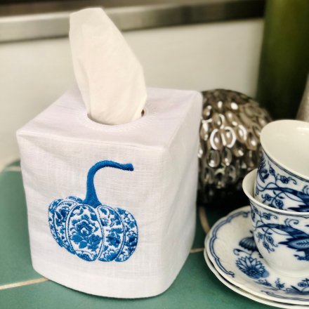 Chinoiserie Pumpkin Tissue Box Cover