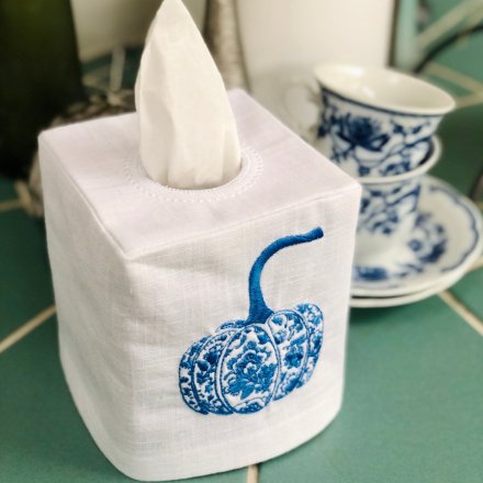 Chinoiserie Pumpkin Tissue Box Cover