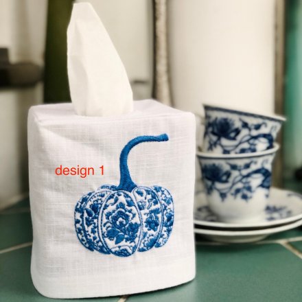 Chinoiserie Pumpkin Tissue Box Cover