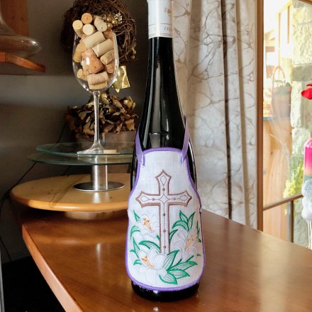 Easter Cross Bottle Linen Apron