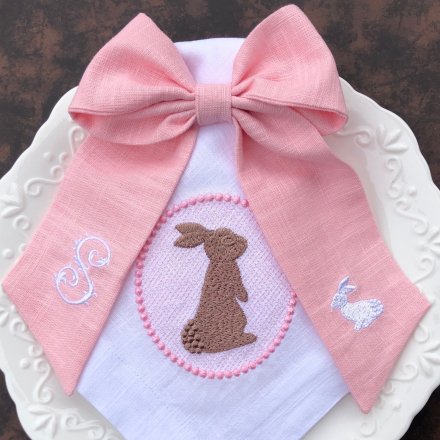 Easter Monogram Linen Ribbon