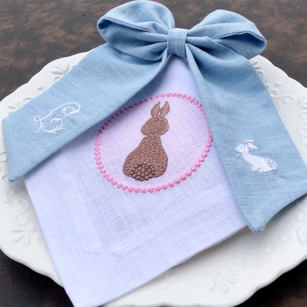 Easter Monogram Linen Ribbon