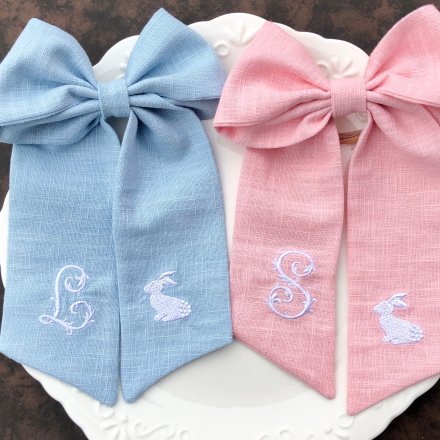 Easter Monogram Linen Ribbon