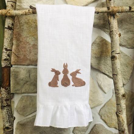 Easter Trio Bunnies Guest Linen Towel