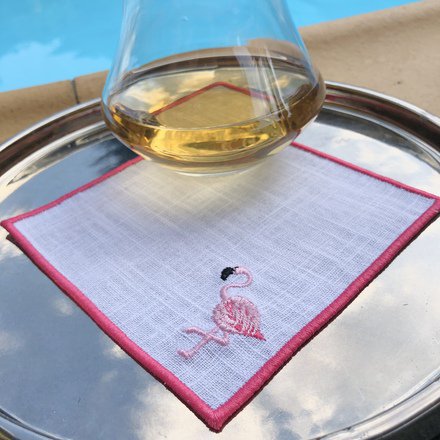 Flamingo Linen Cocktail Napkins Set of 4