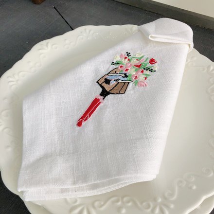 Flower Girl Linen Napkin