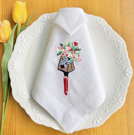 Flower Girl Linen Napkin