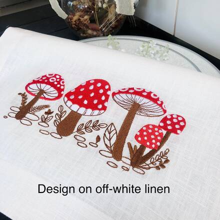 Forest Mushroom Linen Table Runner