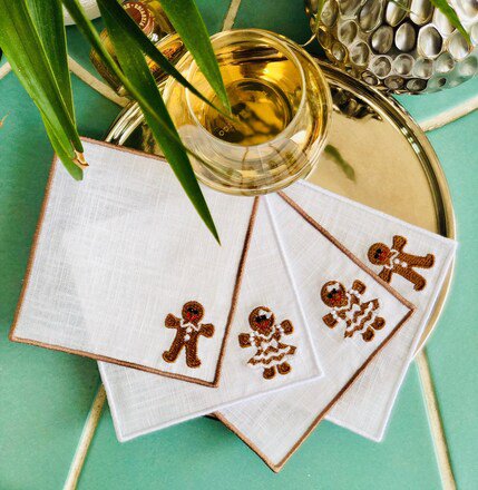 Gingerbread Cocktail Napkins Set of 4