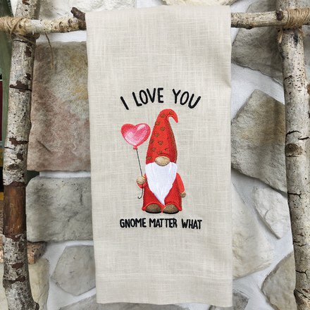 Gnome Heart Balloon Linen Towel