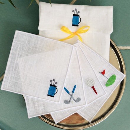 Goft Club Linen Cocktail Napkins Set of 4