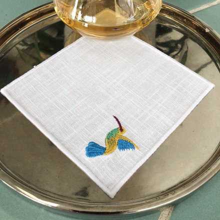 Hummingbird Linen Cocktail Napkins Set of 4