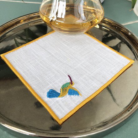 Hummingbird Linen Cocktail Napkins Set of 4