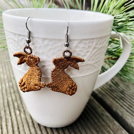 Lace earrings - chocolate bunnies