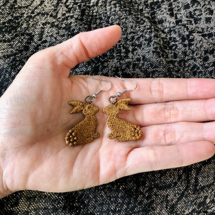 Lace earrings - chocolate bunnies