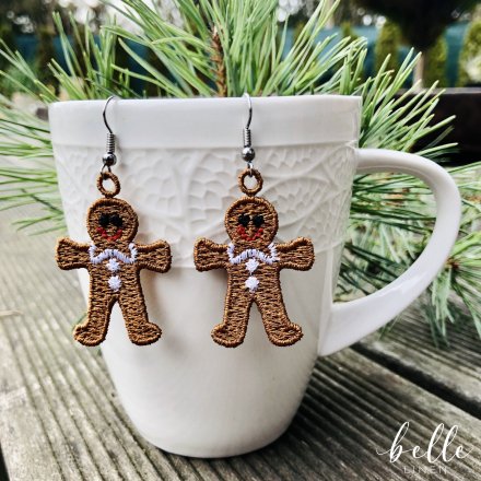 Lace earrings - gingerbread boys
