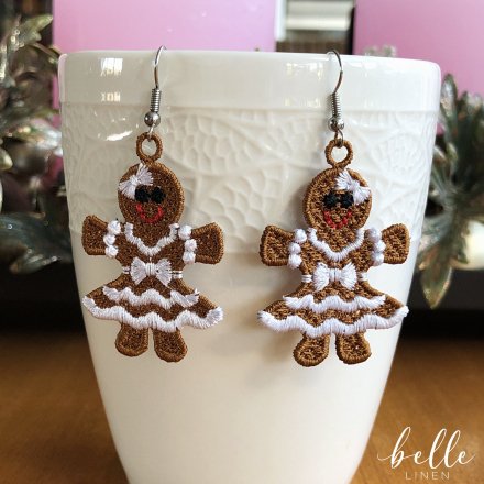 Lace earrings - gingerbread girls