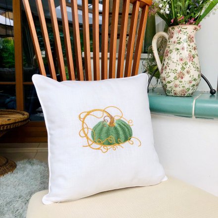 Autumn Fall Thanksgiving Embroidered Pillow Case
