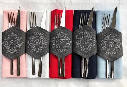 Linen Napkin Ring - Monogram