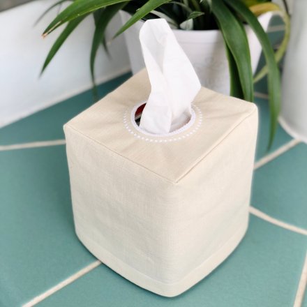 Plain Linen Tissue Box Cover