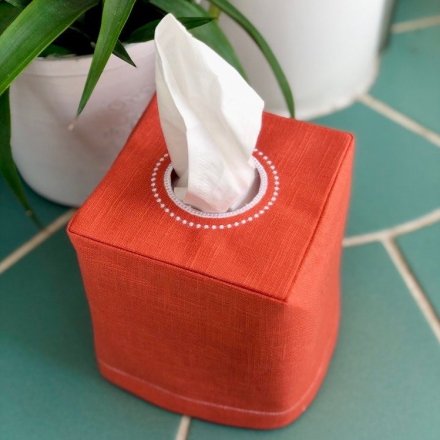 Plain Linen Tissue Box Cover