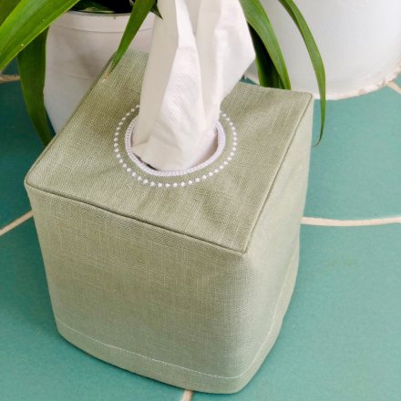 Plain Linen Tissue Box Cover