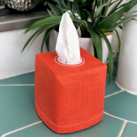 Plain Linen Tissue Box Cover