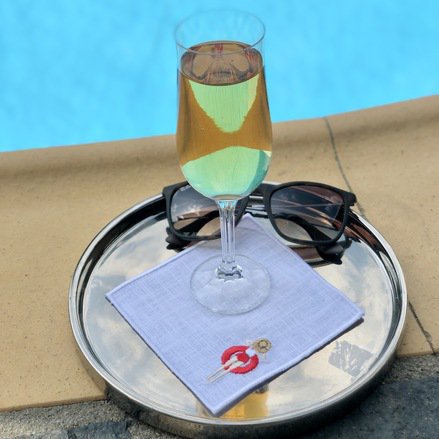 Pool Party Linen Cocktail Napkins Set of 4