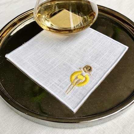 Pool Party Linen Cocktail Napkins Set of 4