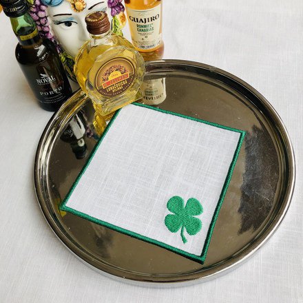 St Patrick's Day Linen Cocktail Napkins Set of 4