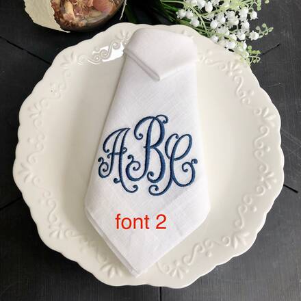 Three Letter Monogram Linen Napkin