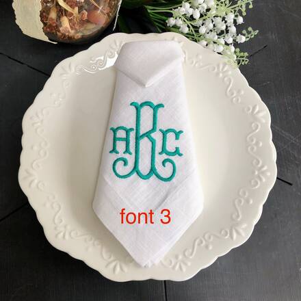 Three Letter Monogram Linen Napkin