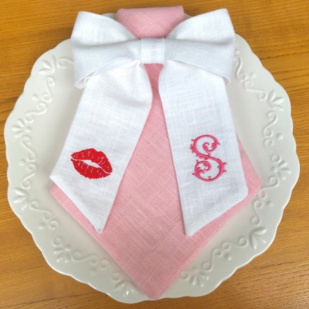 Valentine Monogram Linen Ribbon