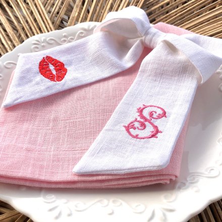 Valentine Monogram Linen Ribbon