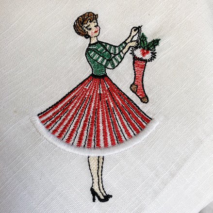 Vintage Lady Linen Napkin