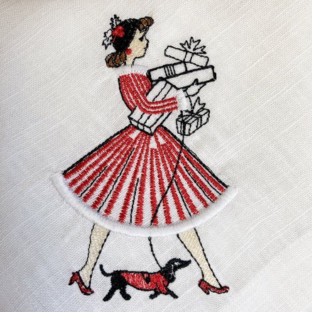 Vintage Lady Linen Napkin