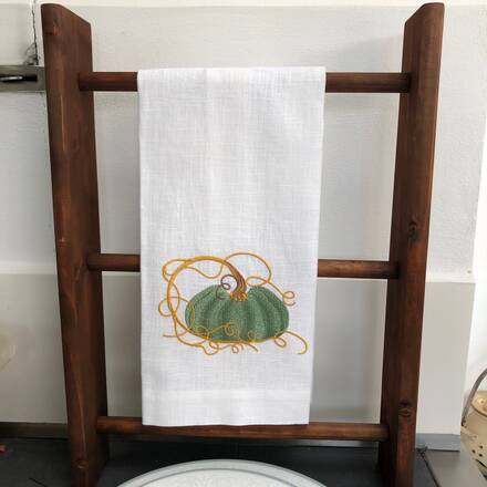 Vintage Pumpkin Linen Guest Towel